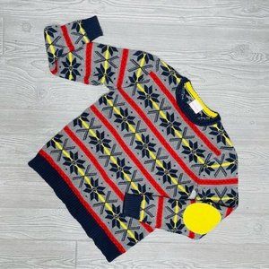 Hanna Andersson Christmas sweater with snowflakes and elbow patches size 10